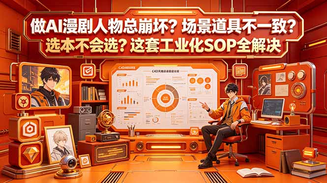 做AI漫剧人物总崩坏？场景道具不一致？选本不会选？这套工业化SOP全解决 (更新-热点1站 - 热点知汇专注网赚项目资源知识聚汇