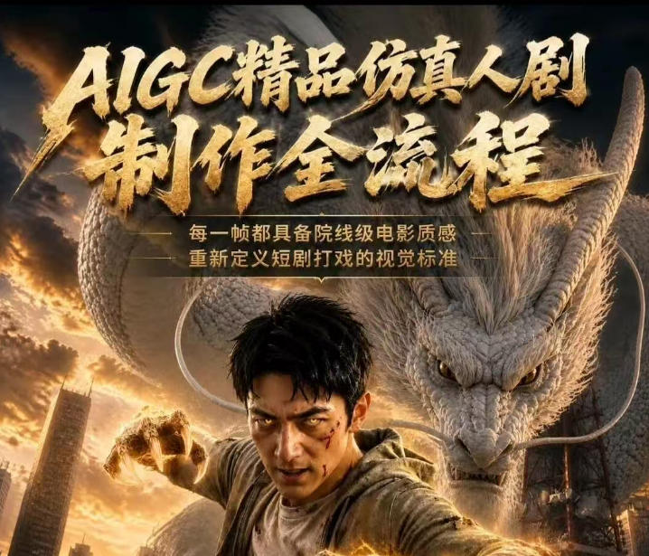 AIGC精品仿真人剧豢龙人全流程制作解析2026，国风仿真人创作+打斗剧情+人设编排，一站式AI短剧入门-热点1站 - 热点知汇专注网赚项目资源知识聚汇