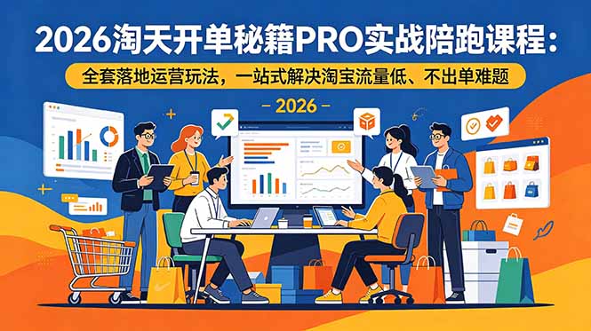 图片[1]-2026淘天开单秘籍PRO实战陪跑课程：全套落地运营玩法，一站式解决淘宝流量低、不出单难题-项目网