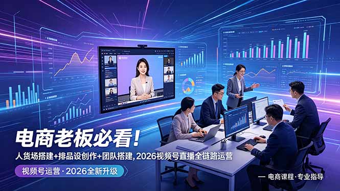 图片[1]-电商老板必看！人货场搭建+排品设计+素材创作+团队搭建，2026视频号直播全链路运营-项目网