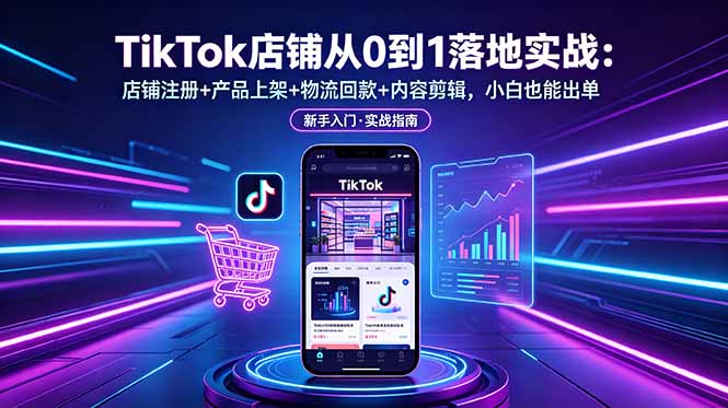 图片[1]-TikTok店铺从0到1落地实战：店铺注册+产品上架+物流回款+内容剪辑，小白也能出单-项目网