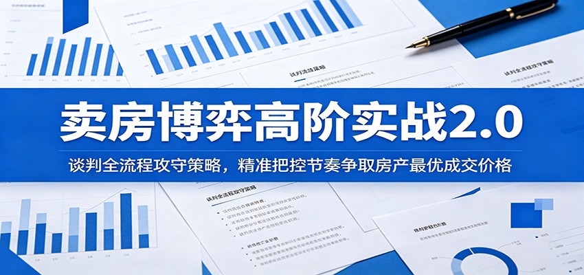 卖房博弈高阶实战2.0：谈判全流程攻守策略，精准把控节奏争取房产最优成交价格-热点1站 - 热点知汇专注网赚项目资源知识聚汇