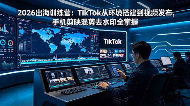 2026出海训练营：TikTok从环境搭建到视频发布，手机剪映混剪去水印全掌握-热点1站 - 热点知汇专注网赚项目资源知识聚汇