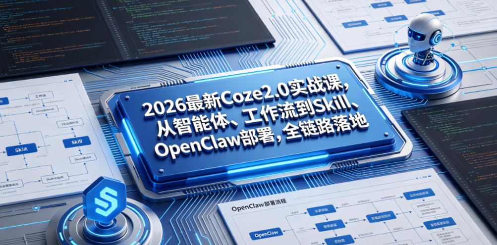 2026最新Coze2.0实战课，从智能体、工作流到Skill、OpenClaw部署，全链路落地-热点1站 - 热点知汇专注网赚项目资源知识聚汇