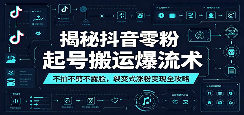 图片[1]-揭秘抖音零粉起号搬运爆流术：不拍不剪不露脸，裂变式涨粉变现全攻略-项目网