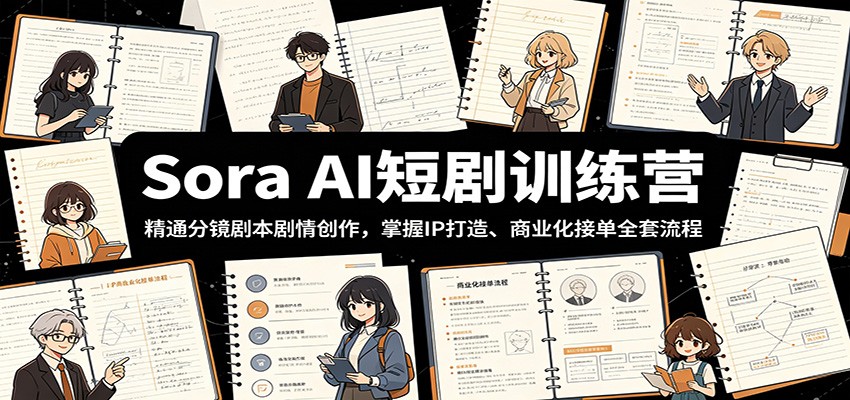 Sora AI短剧训练营：精通分镜剧本剧情创作，掌握IP打造、商业化接单全套流程-热点1站 - 热点知汇专注网赚项目资源知识聚汇