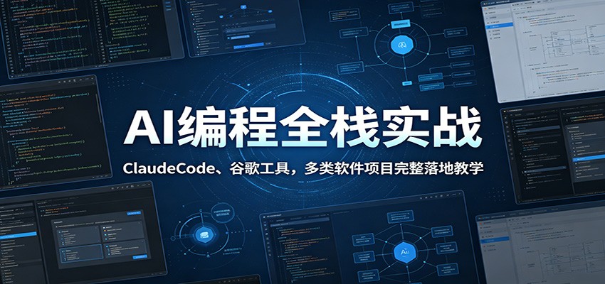 AI编程全栈实战：ClaudeCode、谷歌工具，多类软件项目完整落地教学-热点1站 - 热点知汇专注网赚项目资源知识聚汇