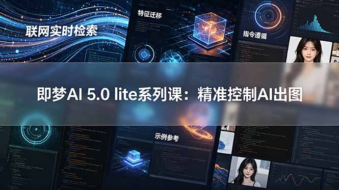 即梦AI 5.0 lite实战课：联网实时检索+特征迁移+指令遵循+示例参考，精准控制AI出图-热点1站 - 热点知汇专注网赚项目资源知识聚汇