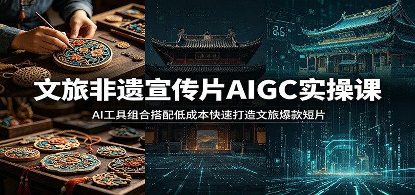 文旅非遗宣传片AIGC实操课：AI工具组合搭配低成本快速打造文旅爆款短片-热点1站 - 热点知汇专注网赚项目资源知识聚汇