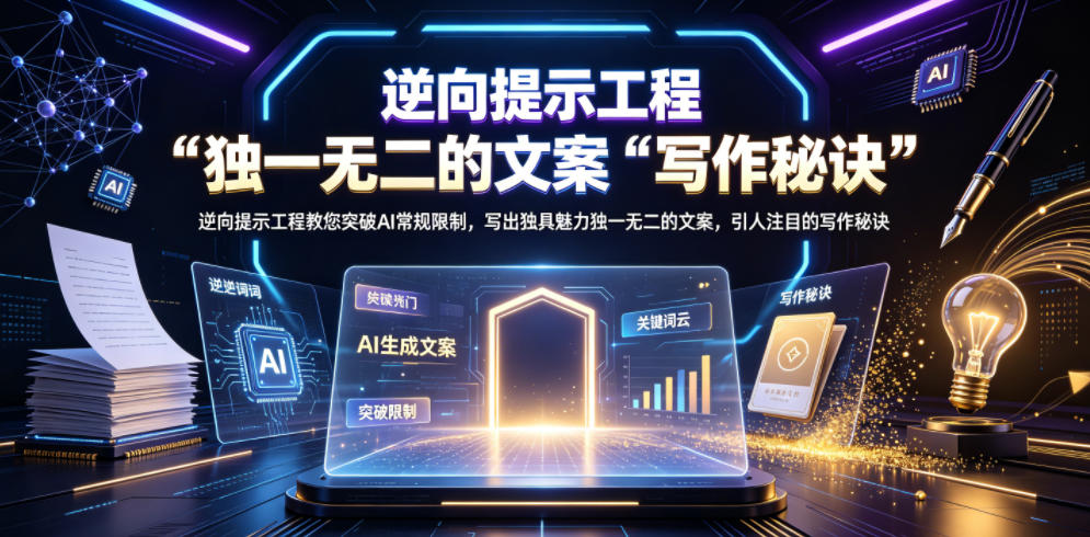 逆向提示工程教您突破AI常规限制，写出独具魅力独一无二的文案，引人注目的写作秘诀【原创双语字幕】-热点1站 - 热点知汇专注网赚项目资源知识聚汇