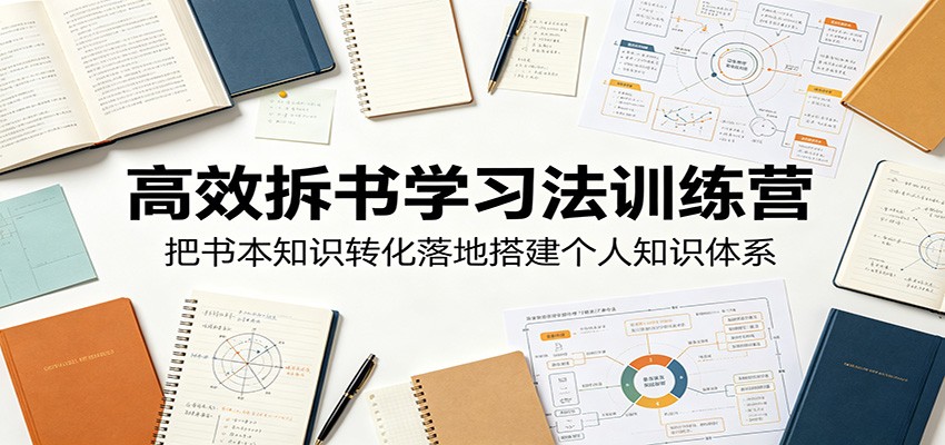 高效拆书学习法训练营，把书本知识转化落地搭建个人知识体系-热点1站 - 热点知汇专注网赚项目资源知识聚汇