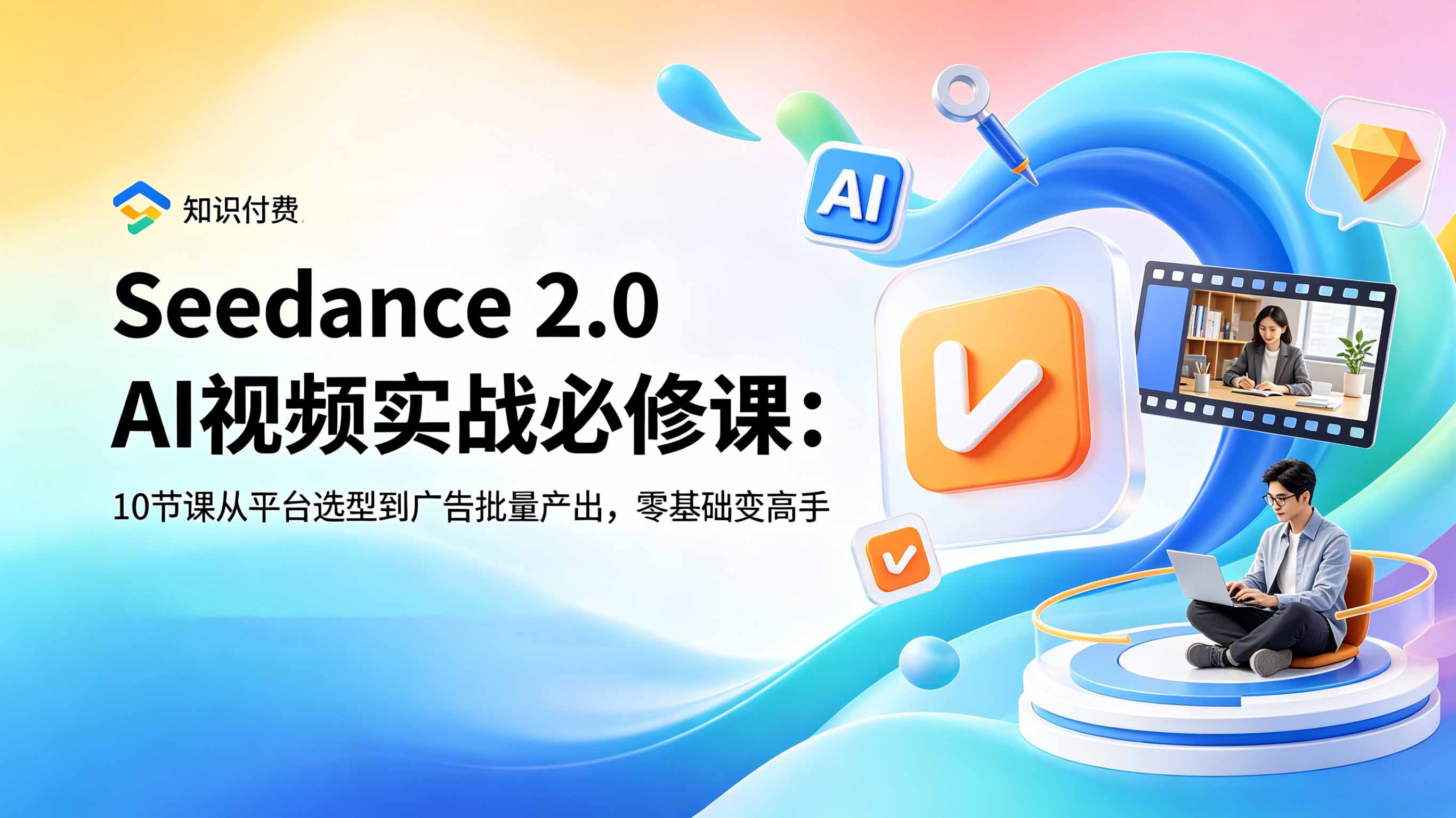 Seedance 2.0 AI视频实战必修课：10节课从平台选型到广告批量产出，零基础变高手-热点1站 - 热点知汇专注网赚项目资源知识聚汇