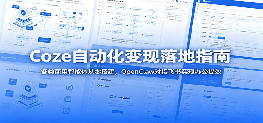 Coze自动化变现落地指南：各类商用智能体从零搭建，OpenClaw对接飞书实现办公提效-热点1站 - 热点知汇专注网赚项目资源知识聚汇