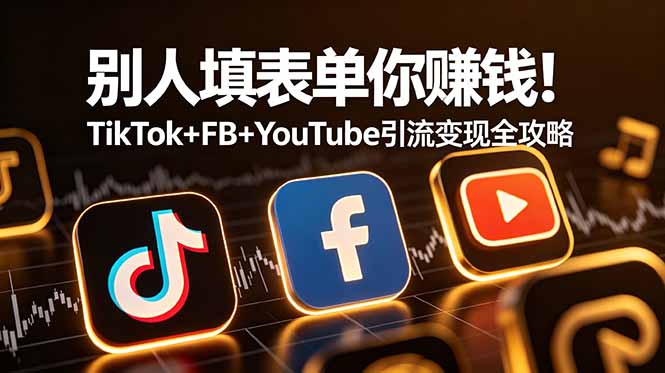 别人填表单你赚钱！TikTok+FB+YouTube 引流变现全攻略【原创双语字幕】-热点1站 - 热点知汇专注网赚项目资源知识聚汇