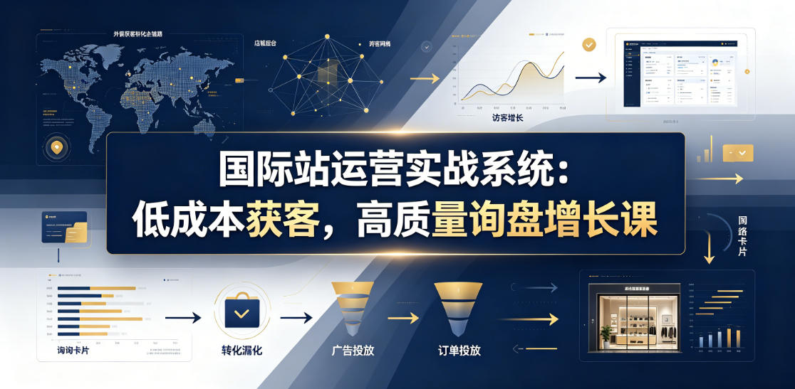 国际站运营实战系统：低成本获客，高质量询盘增长课(更新26年)-热点1站 - 热点知汇专注网赚项目资源知识聚汇