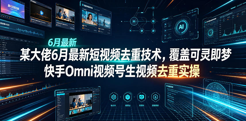 某大佬6月最新短视频去重技术，覆盖可灵即梦快手Omni视频号生视频去重实操-热点1站 - 热点知汇专注网赚项目资源知识聚汇