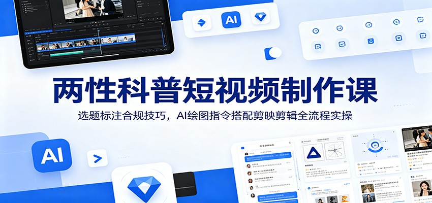 图片[1]-两性科普短视频制作课：选题标注合规技巧，AI绘图指令搭配剪映剪辑全流程实操-项目网