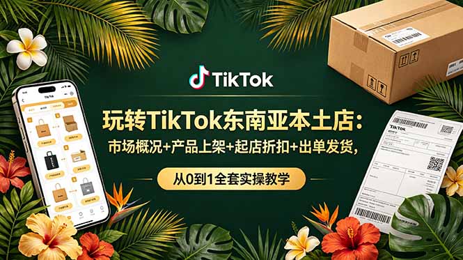 玩转TikTok东南亚本土店：市场概况+产品上架+起店折扣+出单发货，从0到1全套实操教学-热点1站 - 热点知汇专注网赚项目资源知识聚汇