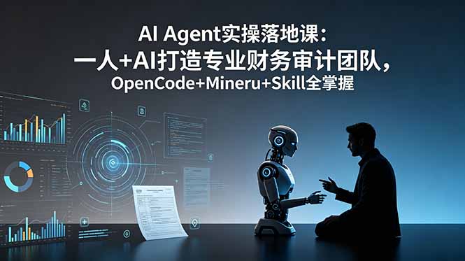 AI Agent实操落地课：一人+AI打造专业财务审计团队，OpenCode+Mineru+Skill全掌握-热点1站 - 热点知汇专注网赚项目资源知识聚汇