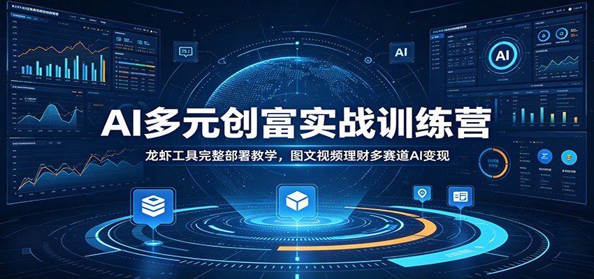 AI多元创富实战训练营：龙虾工具完整部署教学，图文视频理财多赛道AI变现-热点1站 - 热点知汇专注网赚项目资源知识聚汇