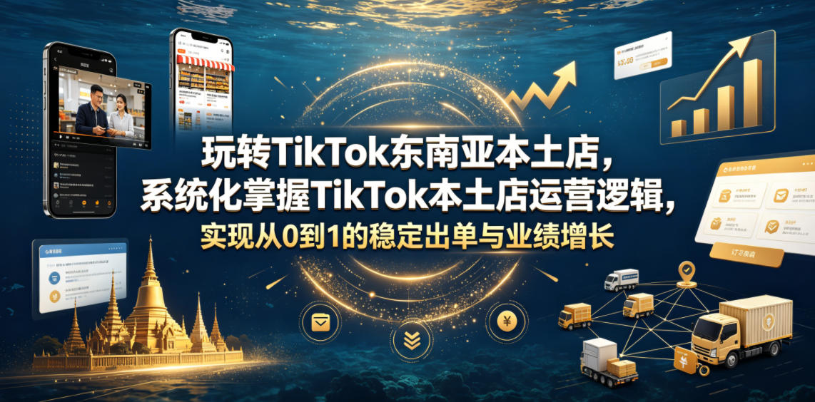 玩转TikTok东南亚本土店，系统化掌握TikTok本土店运营逻辑，实现从0到1的稳定出单与业绩增长-热点1站 - 热点知汇专注网赚项目资源知识聚汇