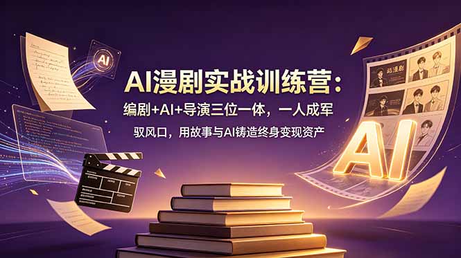 AI漫剧实战训练营：编剧+AI+导演三位一体，一人成军 驭风口，用故事与AI铸造终身变现资产-热点1站 - 热点知汇专注网赚项目资源知识聚汇