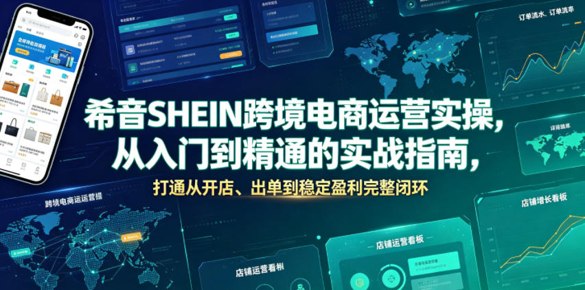 希音SHEIN跨境电商运营实操，从入门到精通的实战指南，打通从开店、出单到稳定盈利完整闭环-热点1站 - 热点知汇专注网赚项目资源知识聚汇