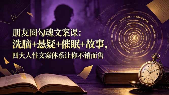 朋友圈勾魂文案课：洗脑+悬疑+催眠+故事，四大人性文案体系让你不销而售-热点1站 - 热点知汇专注网赚项目资源知识聚汇