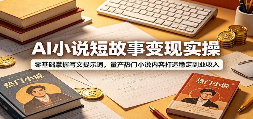 AI小说短故事变现实操：零基础掌握写文提示词，量产热门小说内容打造稳定副业收入-热点1站 - 热点知汇专注网赚项目资源知识聚汇