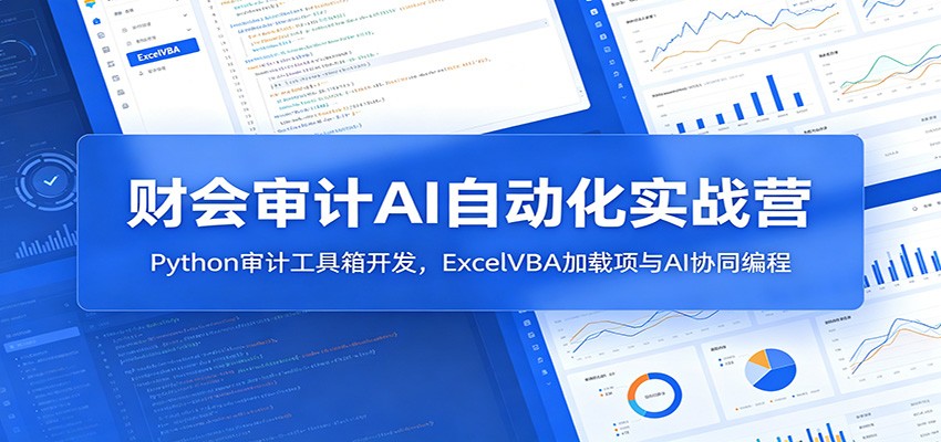 财会审计AI自动化实战营：Python审计工具箱开发，ExcelVBA加载项与AI协同编程-热点1站 - 热点知汇专注网赚项目资源知识聚汇