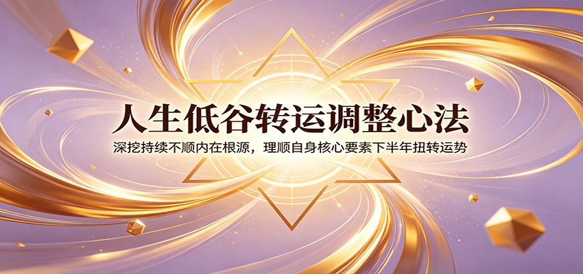 人生低谷转运调整心法：深挖持续不顺内在根源，理顺自身核心要素下半年扭转运势-热点1站 - 热点知汇专注网赚项目资源知识聚汇