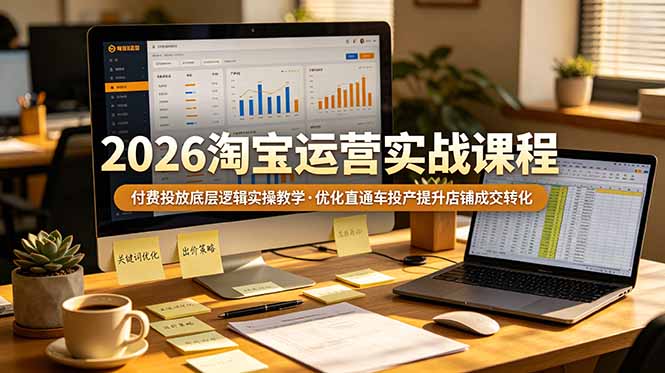 2026 淘宝运营实战课程，付费投放底层逻辑实操教学，优化直通车投产提升店铺成交转化-热点1站 - 热点知汇专注网赚项目资源知识聚汇