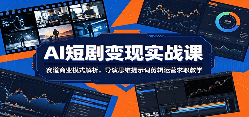 AI短剧变现实战课：赛道商业模式解析，导演思维提示词剪辑运营求职教学-热点1站 - 热点知汇专注网赚项目资源知识聚汇