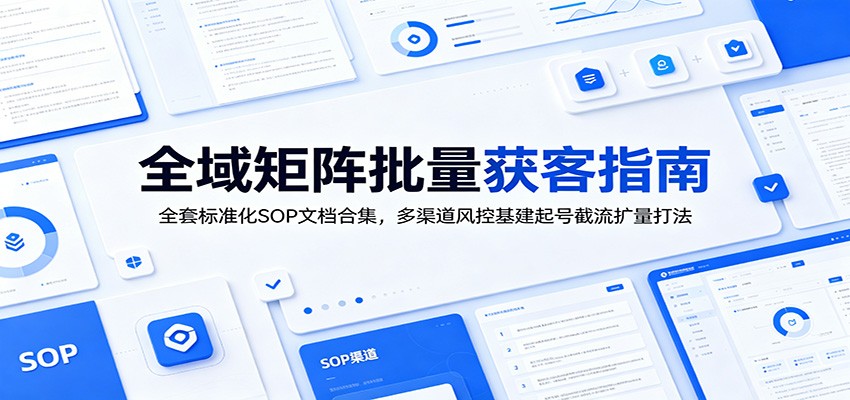 全域矩阵批量获客指南：全套标准化SOP文档合集，多渠道风控基建起号截流扩量打法-热点1站 - 热点知汇专注网赚项目资源知识聚汇