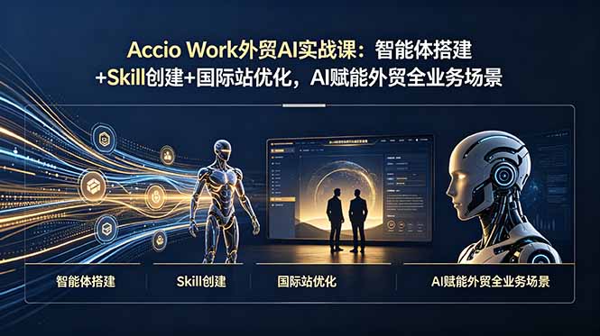 Accio Work外贸AI实战课：智能体搭建+Skill创建+国际站优化，AI赋能外贸全业务场景-热点1站 - 热点知汇专注网赚项目资源知识聚汇