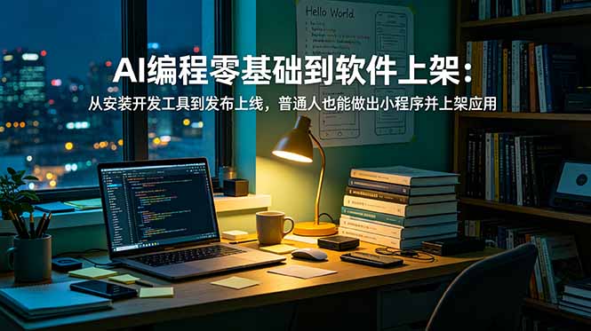 AI编程零基础到软件上架：从安装开发工具到发布上线，普通人也能做出小程序并上架应用商店-热点1站 - 热点知汇专注网赚项目资源知识聚汇