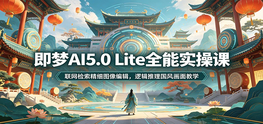 即梦AI5.0 Lite全能实操课：联网检索精细图像编辑，逻辑推理国风画面教学-热点1站 - 热点知汇专注网赚项目资源知识聚汇