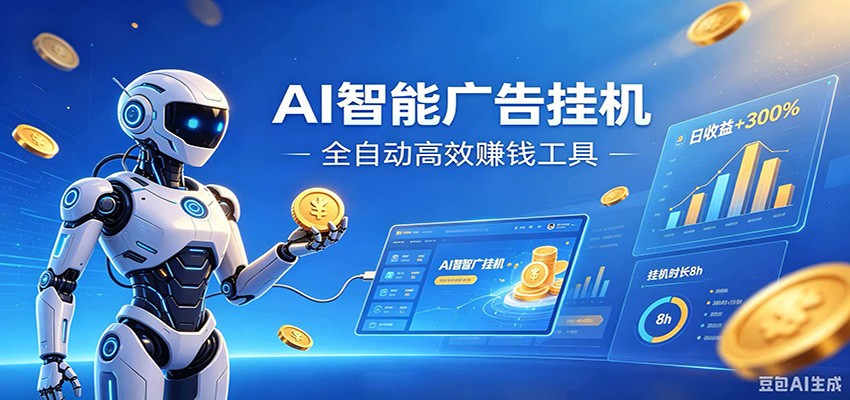 AI智能广告挂机，小白轻松上手，在家自动赚收益-热点1站 - 热点知汇专注网赚项目资源知识聚汇