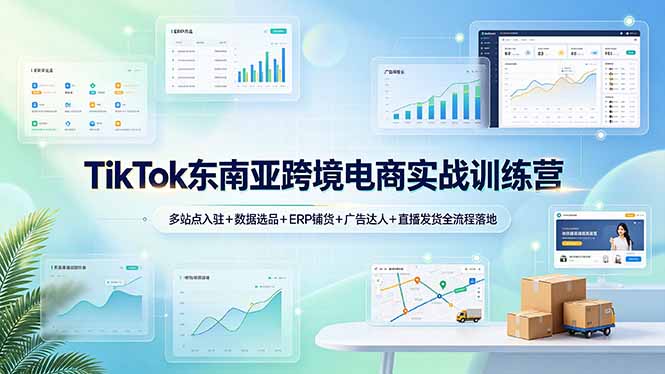 TikTok东南亚跨境电商实战训练营：多站点入驻+数据选品+ERP铺货+广告达人+直播发货全流程落地-热点1站 - 热点知汇专注网赚项目资源知识聚汇
