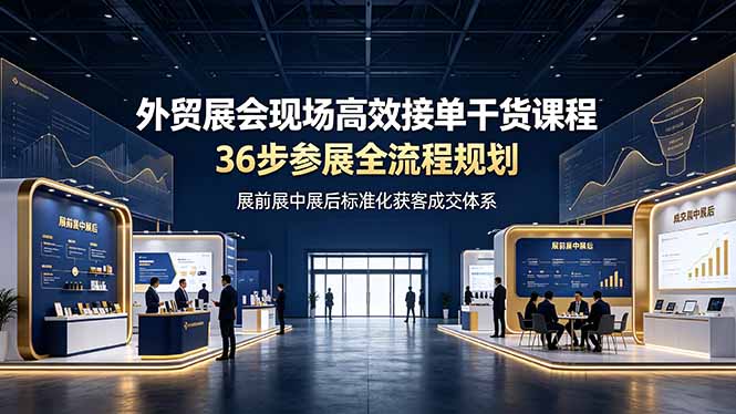 外贸展会现场高效接单干货课程，36步参展全流程规划，展前展中展后标准化获客成交体系-热点1站 - 热点知汇专注网赚项目资源知识聚汇