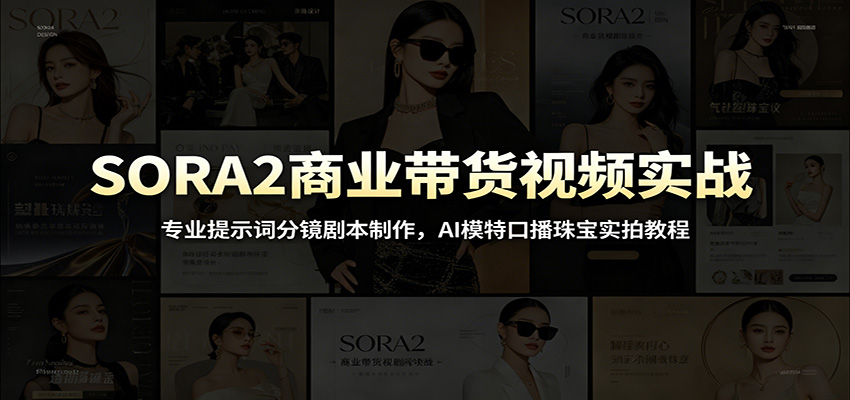 图片[1]-SORA2商业带货视频实战：专业提示词分镜剧本制作，AI模特口播珠宝实拍教程-热点1站 - 热点知汇专注网赚项目资源知识聚汇