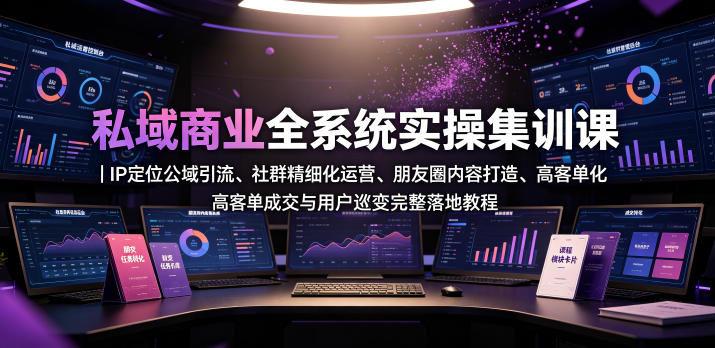 私域商业全系统实操课｜IP定位公域引流、社群精细化运营、朋友圈内容打造、高客单成交与用户裂变完整落地教程-热点1站 - 热点知汇专注网赚项目资源知识聚汇