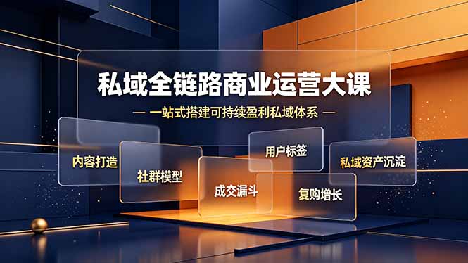 私域全链路商业运营大课，内容打造社群模型成交漏斗，一站式搭建可持续盈利私域体系-热点1站 - 热点知汇专注网赚项目资源知识聚汇