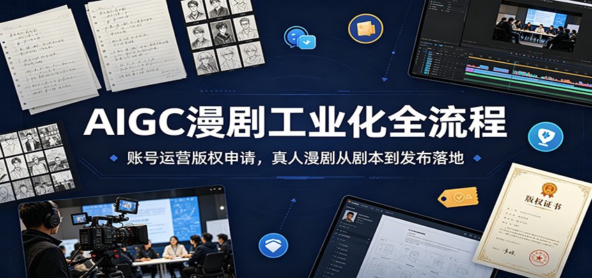 图片[1]-AIGC漫剧工业化全流程：账号运营版权申请，真人漫剧从剧本到发布落地-项目网