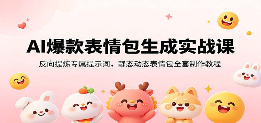 AI爆款表情包生成实战课：反向提炼专属提示词，静态动态表情包全套制作教程-热点1站 - 热点知汇专注网赚项目资源知识聚汇