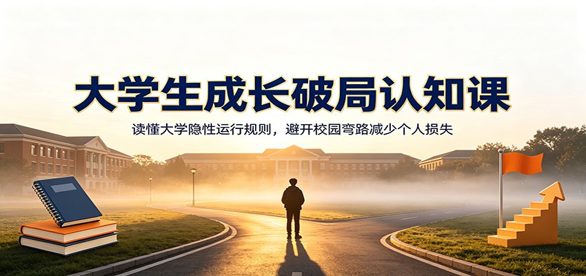 大学生成长破局认知课：读懂大学隐性运行规则，避开校园弯路减少个人损失-热点1站 - 热点知汇专注网赚项目资源知识聚汇