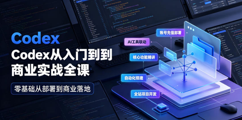 Codex从入门到商业实战全课｜账号充值部署、AI工具联动、核心功能精讲、自动化搭建、全站项目开发零基础教程-热点1站 - 热点知汇专注网赚项目资源知识聚汇