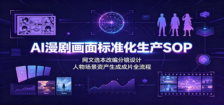AI漫剧画面标准化生产SOP：网文选本改编分镜设计，人物场景资产生成成片全流程-热点1站 - 热点知汇专注网赚项目资源知识聚汇