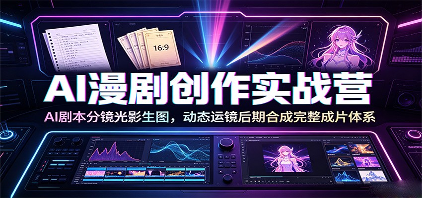 AI漫剧创作实战营：AI剧本分镜光影生图，动态运镜后期合成完整成片体系-热点1站 - 热点知汇专注网赚项目资源知识聚汇