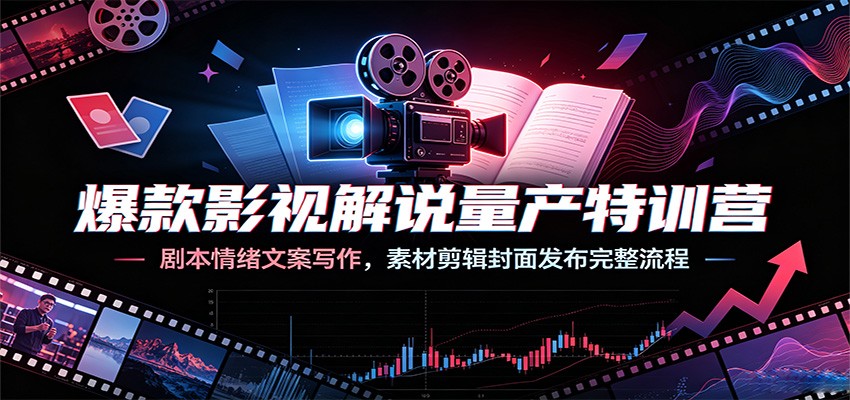 图片[1]-爆款影视解说量产特训营：剧本情绪文案写作，素材剪辑封面发布完整流程-项目网